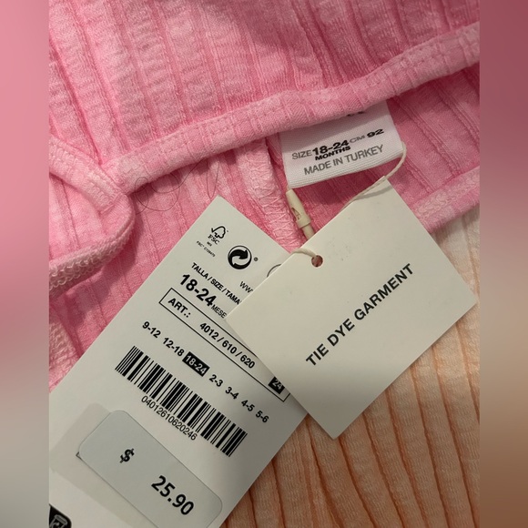 Zara toddler pink/white/orange tie dye romper size 18-24M - Picture 2 of 2